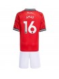 Billige Manchester United Amad Diallo #16 Hjemmedraktsett Barn 2025-26 Kortermet (+ Korte bukser)